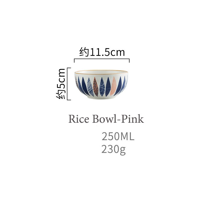 Japońska zastawa stołowa ceramiczna kreatywna ręcznie malowana miska na makaron naczynia ceramiczne płytkie talerze New Arrival miski: Rice Bowl Pink