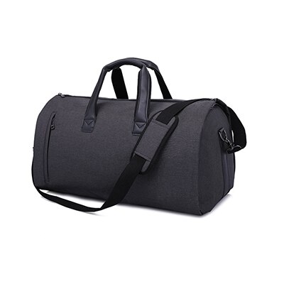2 in 1 beklædningsgenstands taske med sko rum, konvertibel dragt rejsetaske taske taske med bagage skulderrem  t0: Sort