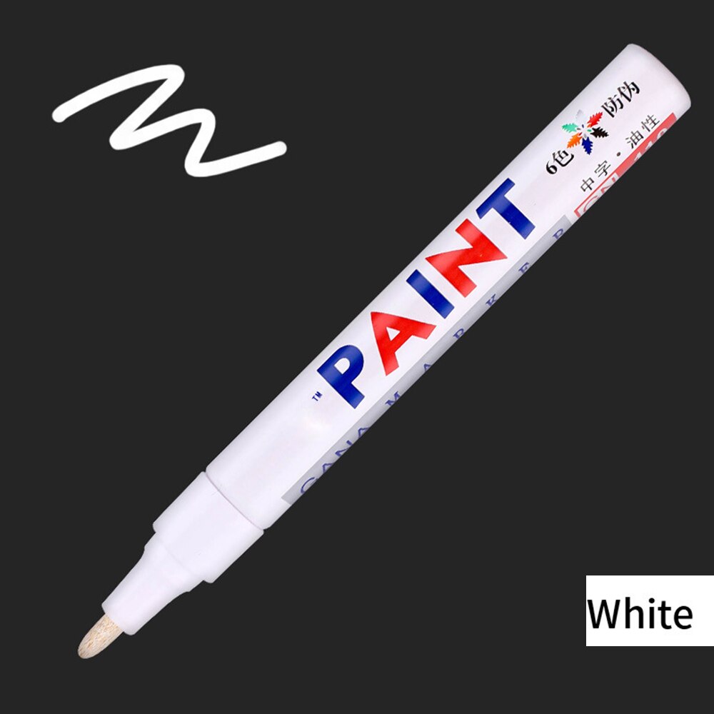 Marqueur réparation mur pinceau inodore Non toxique marqueur Permanent stylo pour carrelage sol et pneu approprié voiture peinture stylo: WHITE