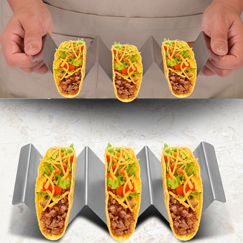 Taco Houder Rvs Pannenkoek Maïs Roll Rack Burrito Tortilla Plaat Lade Pizza Lente Roll Display Houder Keuken Benodigdheden