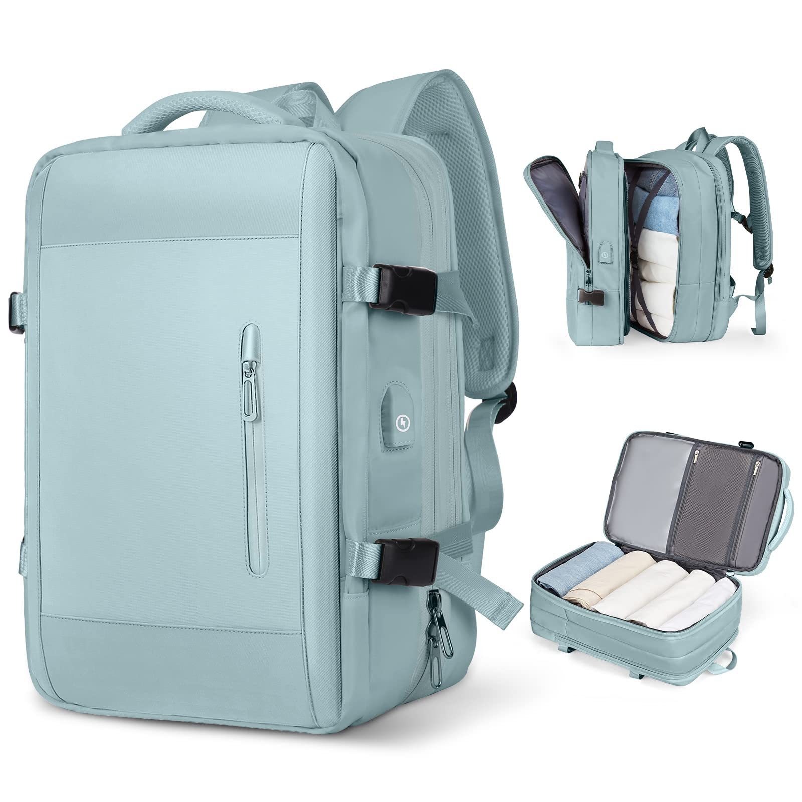 Large Capacity Bags Business Multifunctional Charging Backpacks Expandable Airplane Travel Backpack Laptop Bag Luggage Ma: army green