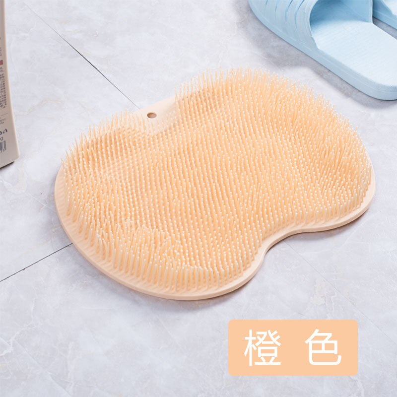 Siliconen Voet Wassen Borstel Bad Voetmassage Pad Mat Douche Massage Badkamer Antislip Badmat Anti Slip Pad voor Voet Wassen: Orange