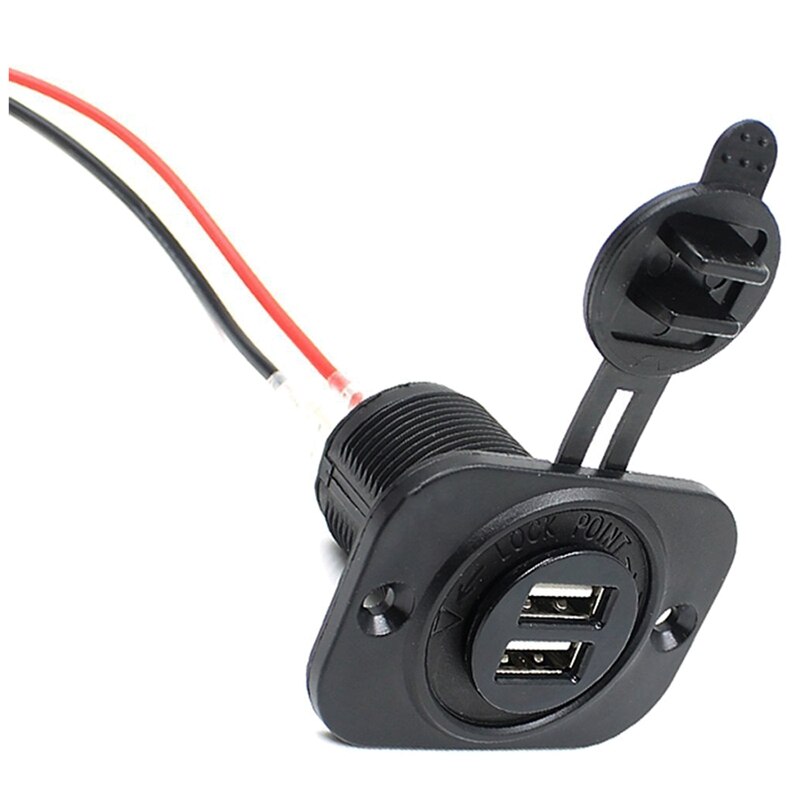 Bil cigarettænder stik dobbelt usb adapter 12v stik til mobiltelefon gps tablet
