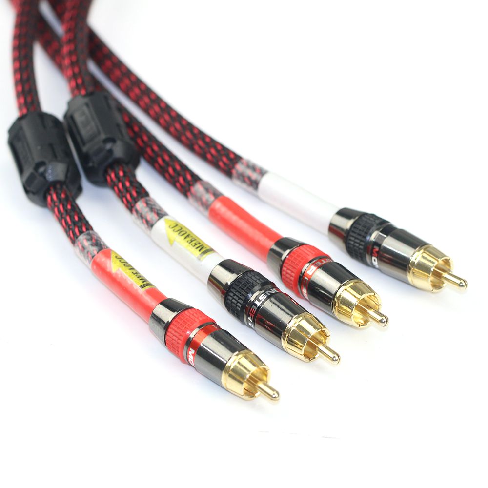 Limited time offer 5N OFC audio cable 2RCA to 2RCA Red and white Lotus plug signal coaxial line AV CD power amplifier cable