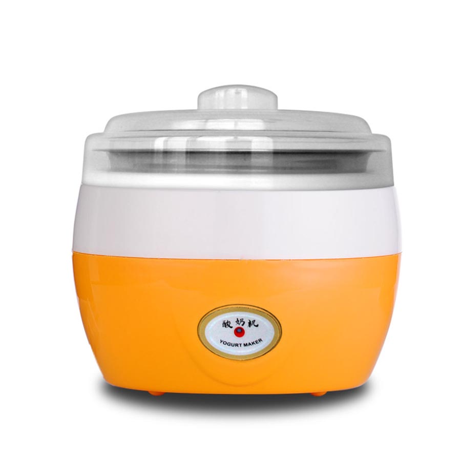 Elektrische Yoghurt Maker Multifunctionele Automatische Plastic of Roestvrij Staal Liner Yoghurt Maker Mini Automatische Thuis Yoghurt Machine: Orange Stainless