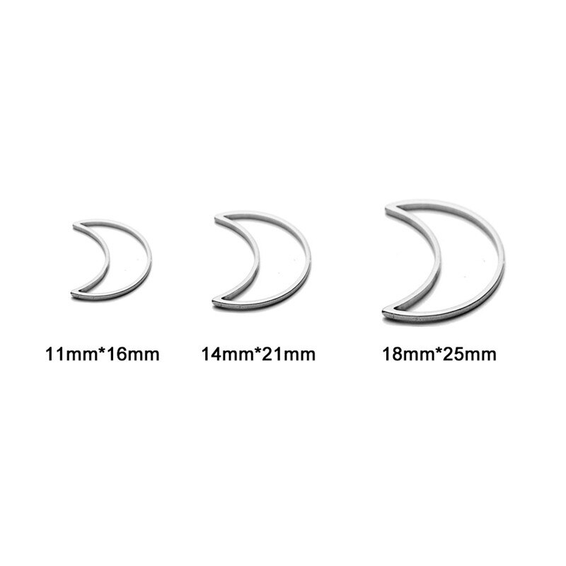 20Pcs/lot Stainless Steel Charms Hollow Moon Charm Pendants For Diy Jewelry Making Necklace Bracelet Moon Pendants