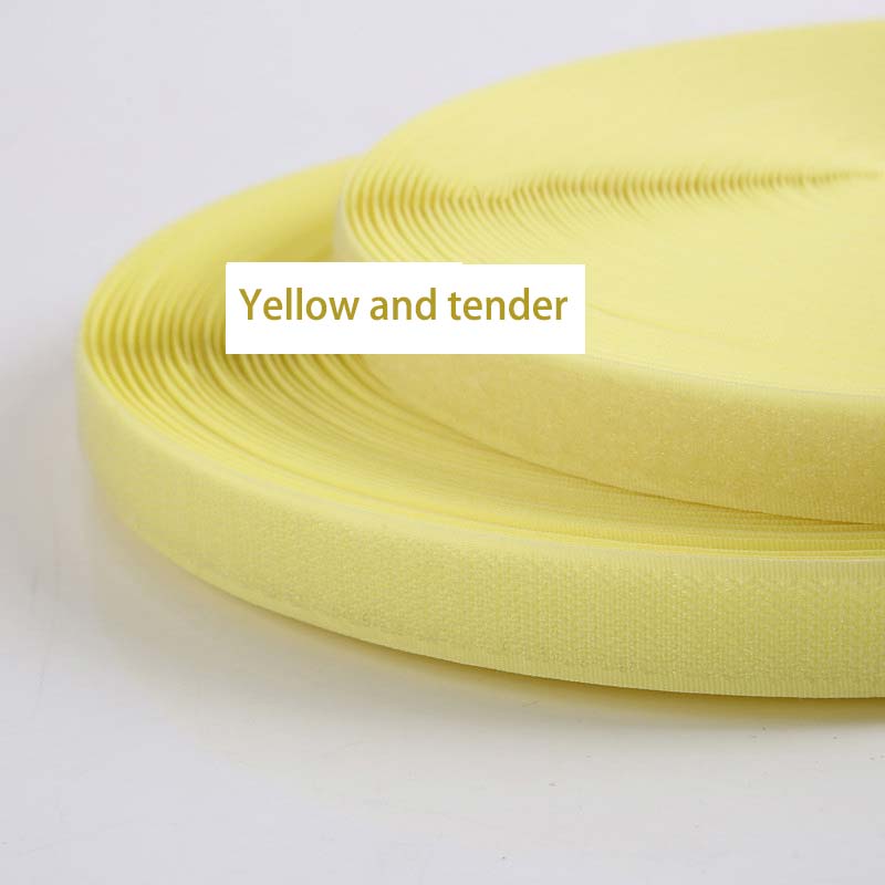 5 meter/par 20mm farverige kroge uden selvklæbende fastgørelse tape krog og løkke nylon magisk tape kabelbindere gør-det-selv-tilbehør: Lysegul 20mm 5m