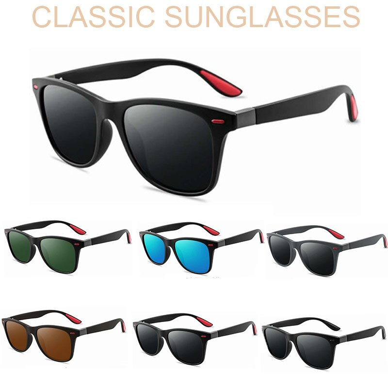 Square Retro Polarized Sunglasses UV400 Outdoor Sports Glasses Classic Driving Sunglasses Oversized Sunglasses Men