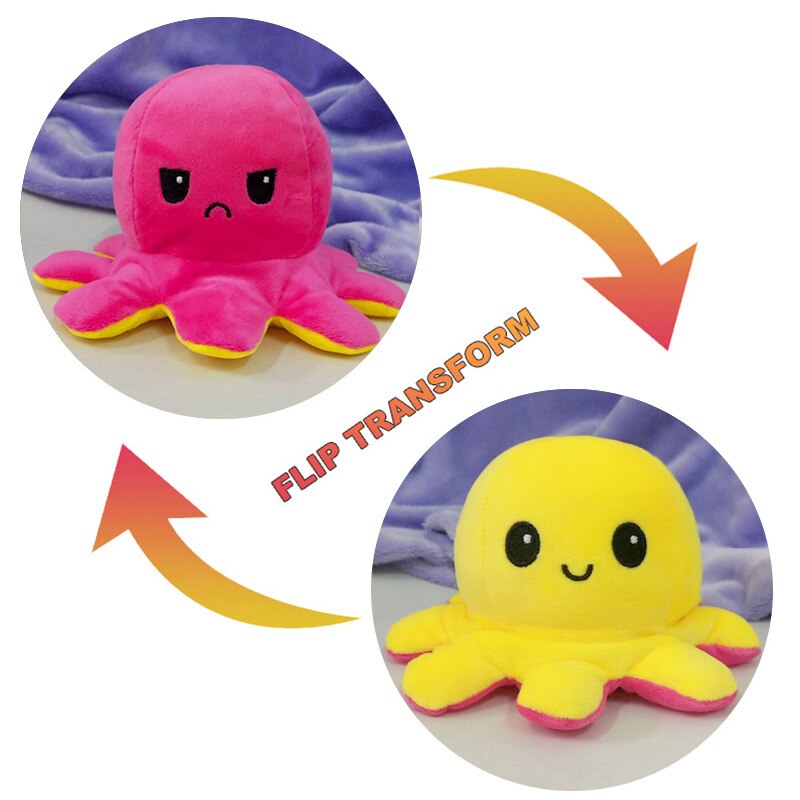 Double-Sided Flip Octopus Toys Kids Soft Plush Doll Animals Peluches Toys Reversible Stuffed Pillow Toy Xmas Birthday Baby: 007