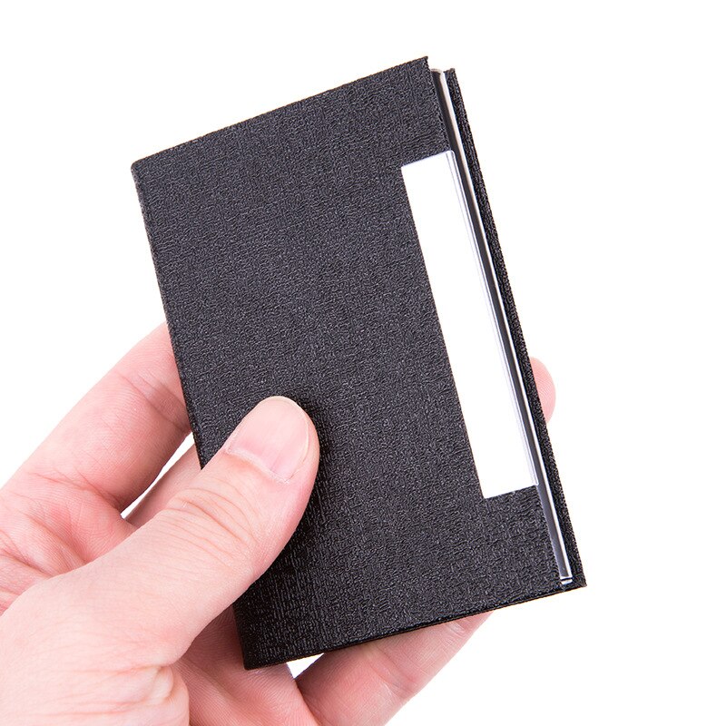 Trade Fair Business Pu Card Case Metal Card Holder Cassette Custom Logo