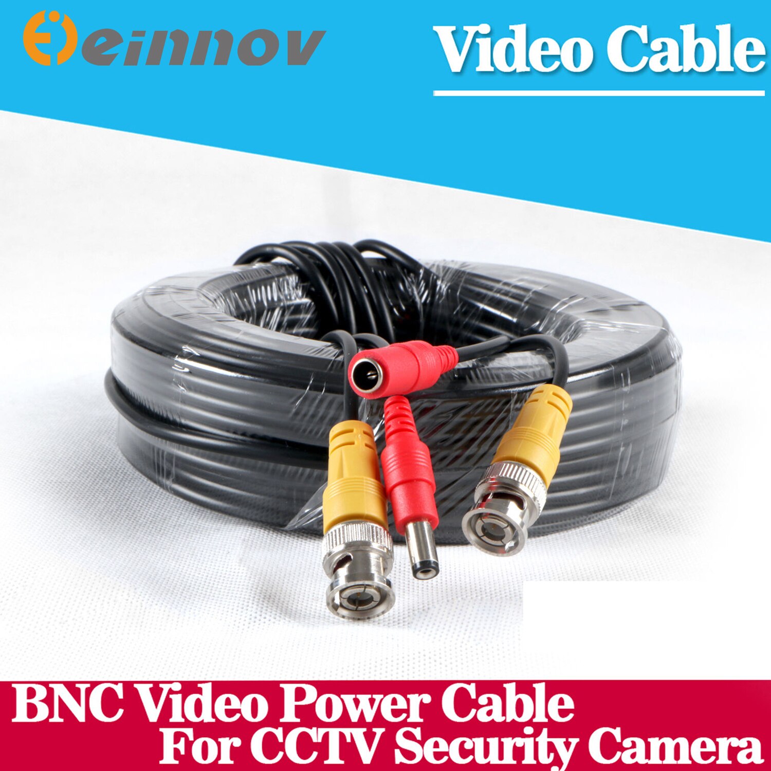 Einnov 20M Meter Bnc Video En Adapter Power 12V Dc Geïntegreerde Kabel Voor Analoge Cctv Dvr Camera Systeem kit