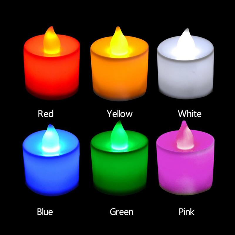 Bougie LED multicolore 6 couleurs, 1 pièce, Simulation de flamme colorée, bougie électronique pour mariage, maison, décoration de fête d&#39;anniversaire