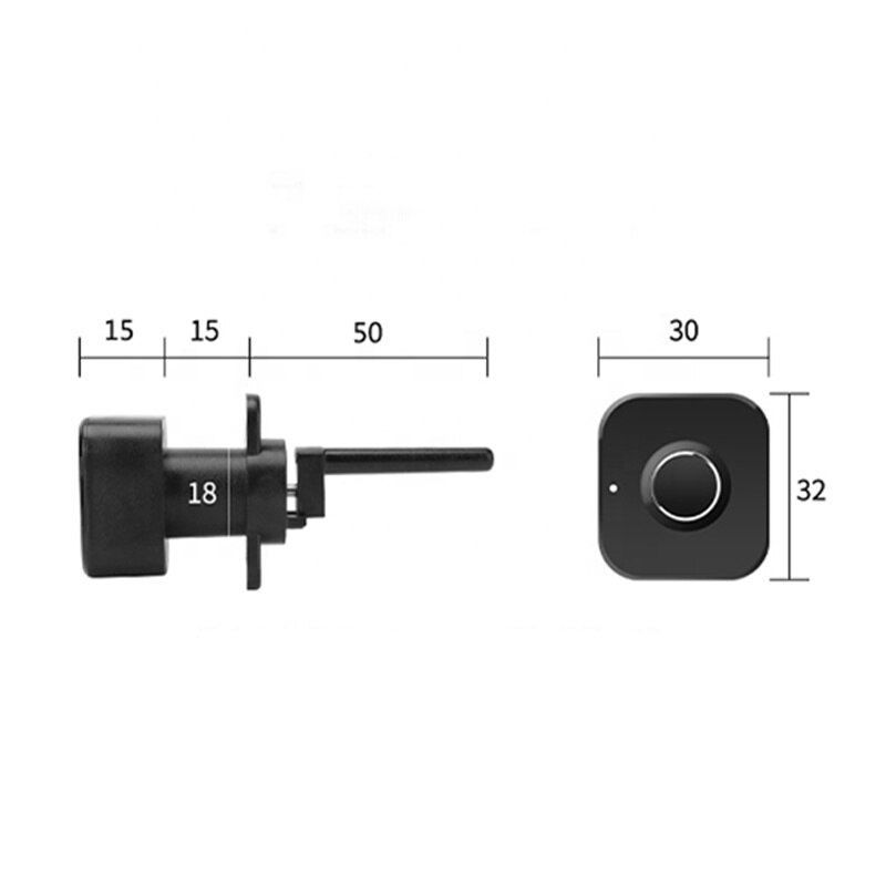 Smart Keyless Fingerprint Mini Cabinet Lock Invisible Battery Powered Biometric Electric Lock for Office Drawer File Cabinet