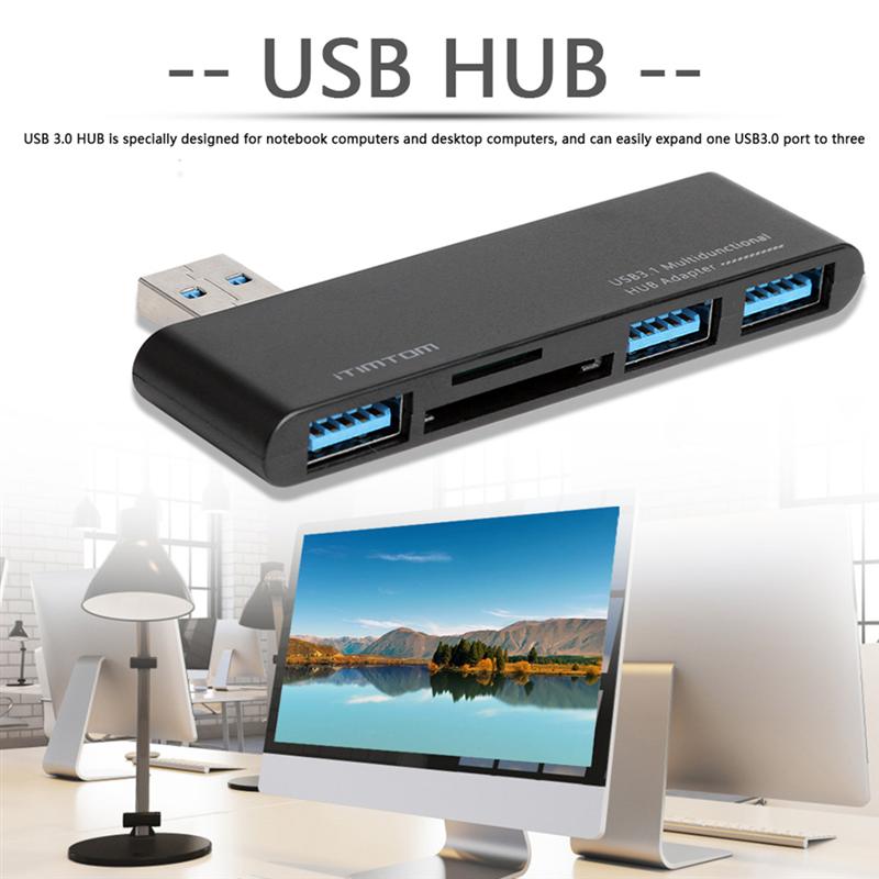 Adapter for bærbar pc usb 3.0 hub ekstern 5 porter adapter splitter 3 usb utvider sd tf kortleser datamaskin tilbehør