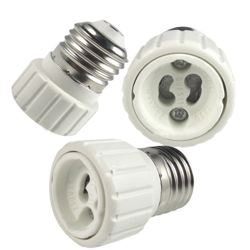 5 stk 200w 2-3a e27 e26 to gu10 pære fatning skrue base led lampe adapter konverter med høj materiale holder