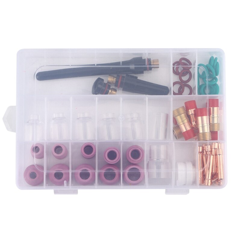 68PCS TIG Welding Torch Stubby Gas Lens Glass Cup Kit For WP-9 WP17 WP18 WP26 Welding Torch Kit Welding Torch Tig