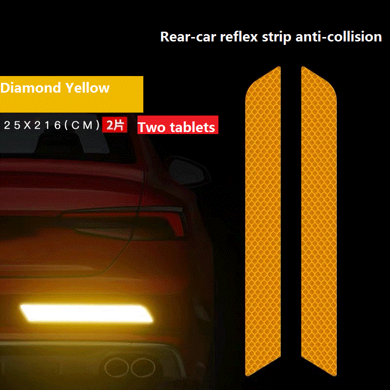 Safety Warning of Car Sticker Rear Bars Reflector Sticker Reflector Film: 5 sets of orange