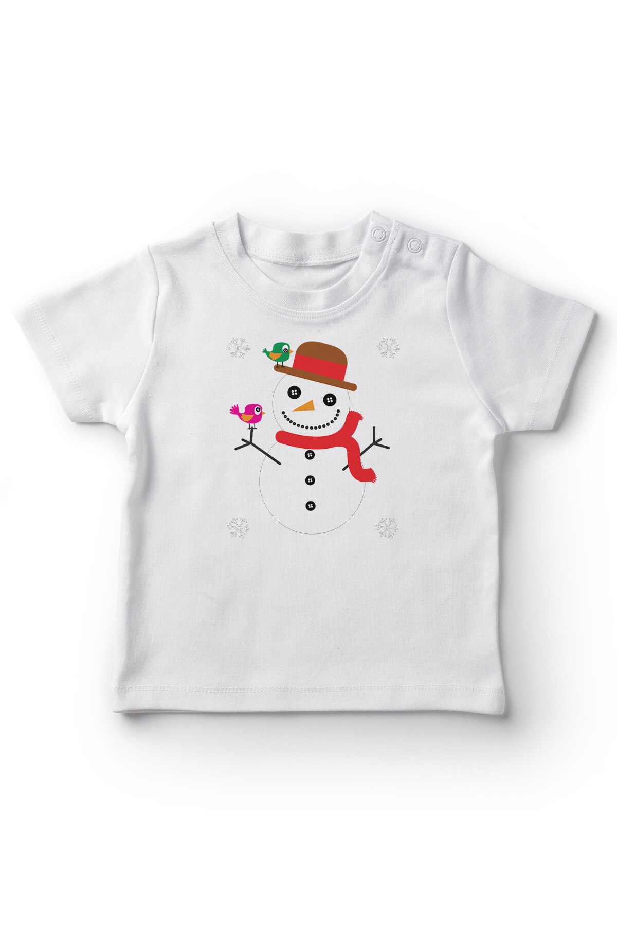 Angemiel bebé muñeco de nieve bebé niña camiseta blanca