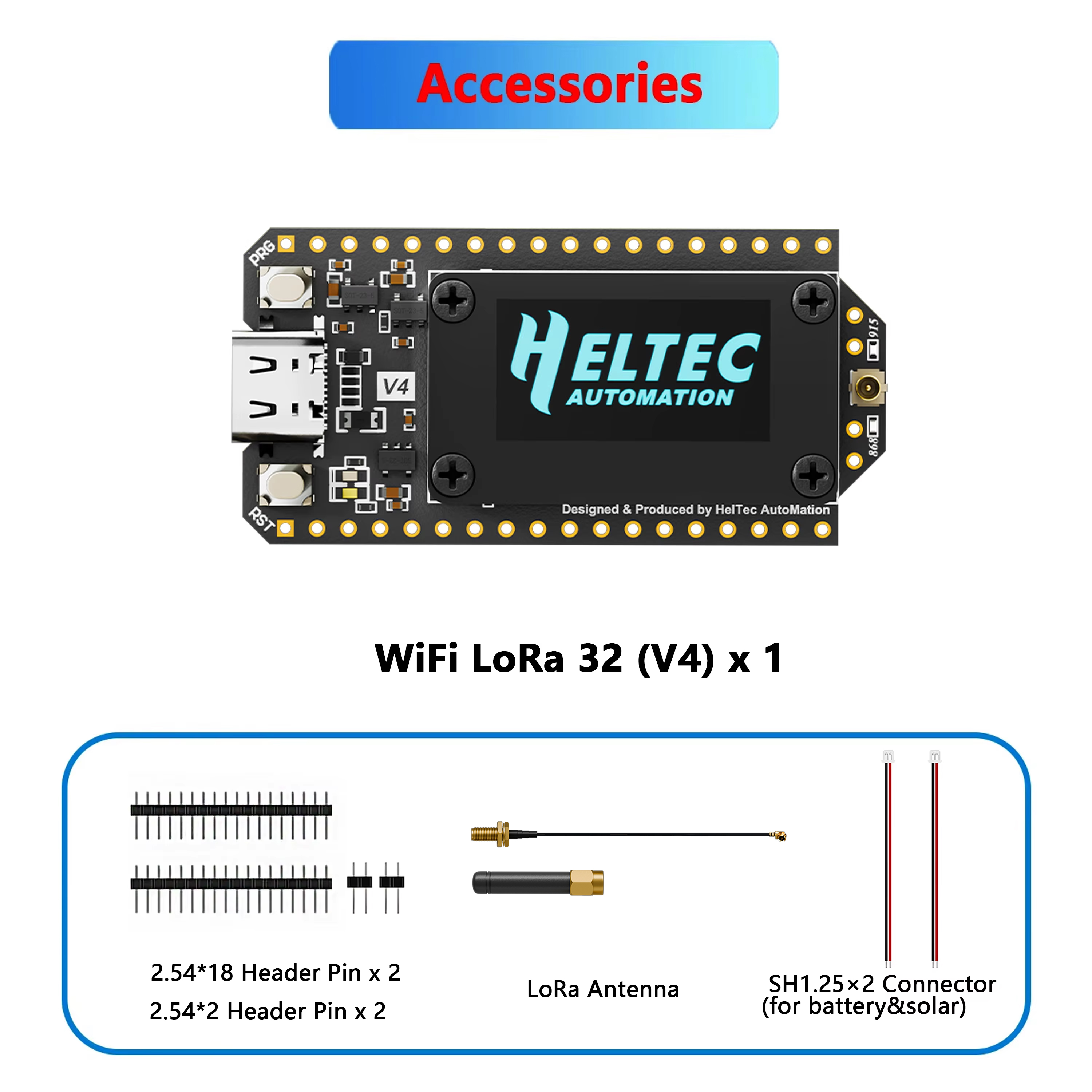 Aktualisierung wlan lora 32(v4)  esp 32 s 3+sx1262 ble lora-knoten, meshtastic- und lorawan-kompatibel , 28 dbm sendeleistung: Grau