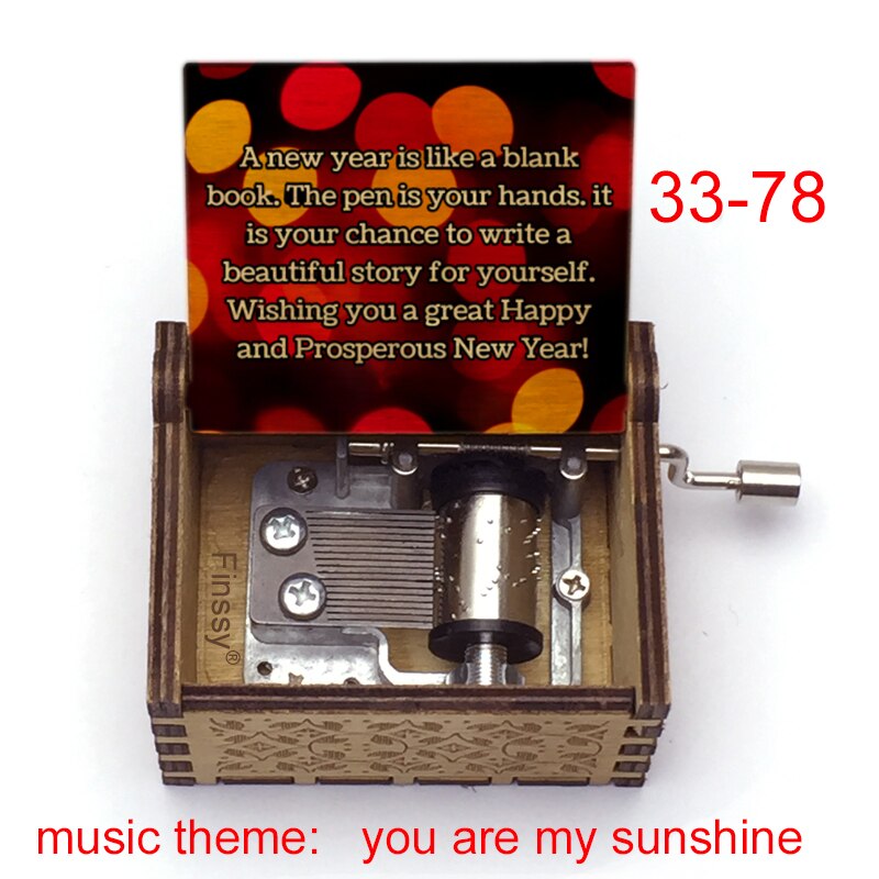Wooden Music Box music theme You are My Sunshine Birthday Christmas year greeting inspiring: Lavender