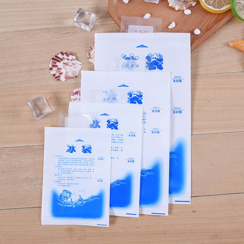 10 pçs/lote reutilizável gel saco de gelo seco frio bloco de gelo plástico isolado saco térmico para comida bebida lancheira gel físico saco de gelo frio