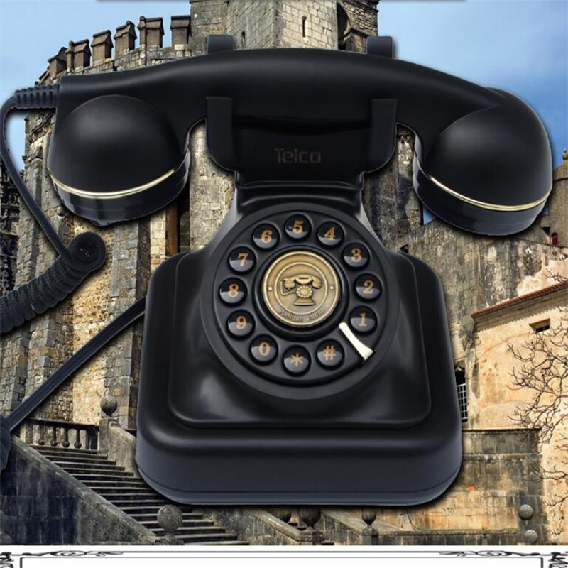 Corded Black Landline Phones for Home Old Style Antique Telephone Dial Phone With Muti-function landline phone mini phone