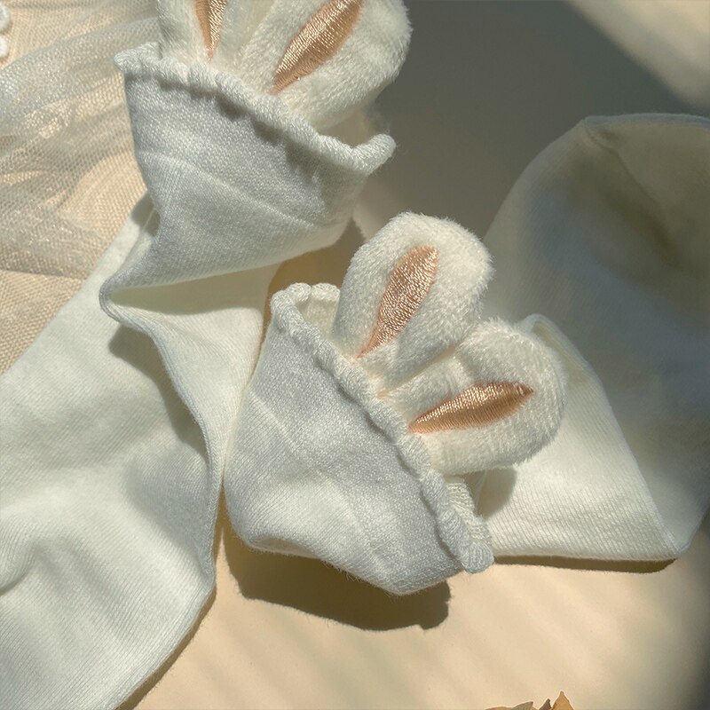 Japanse Magic Geborduurde Zachte Zus Konijn Oor, Mooie Haar Bollen Sok Kracht Meisje Sokken Vrouwelijke Studenten