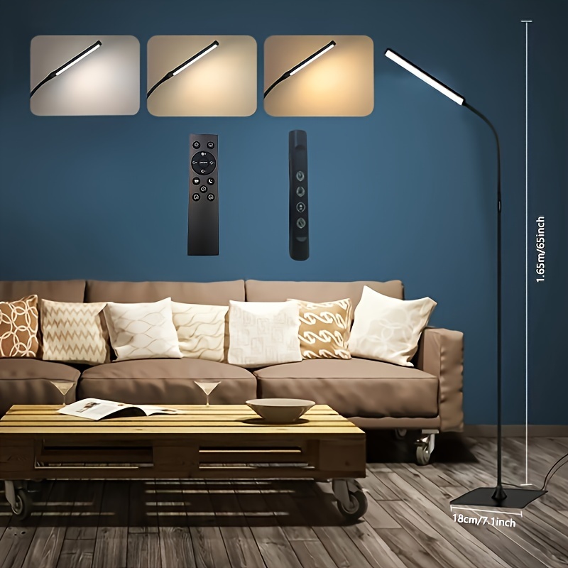 1.4m 2-- i- -1 funktion normal gulvlampe og rgb atmosfære gulvlampe 360 grader justerbar fleksibel svanehalsrør