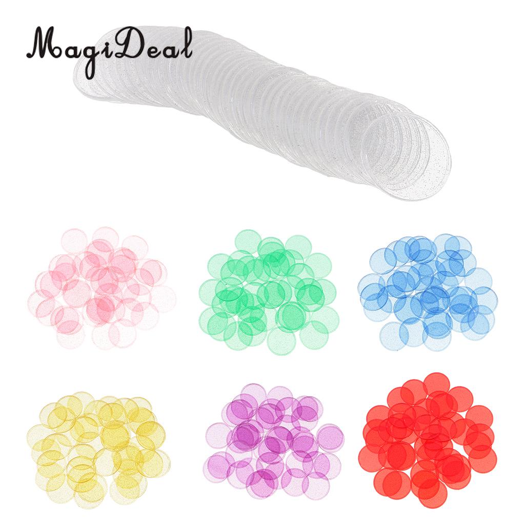 MagiDeal 40Pcs Plastic Count Bingo Chips Markers for Bingo Game Cards Party Fun Family Club Games Supplies Accessory