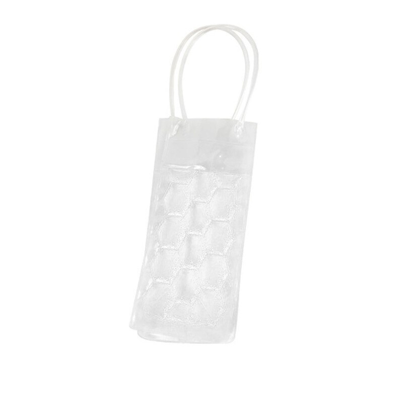 1Pc Pvc Wijn Fles Vriezer Bag Champagne Koeler Bier Cooling Gel Ijs Carrier Houder Met Handvatten Draagbare Drank Ijs-Koude Gereedschap: white