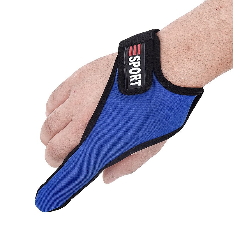 1 Uds. Protectores de guantes de pesca un solo dedo azul/rojo/negro de los pescadores antideslizantes guantes de lanzamiento de un dedo accesorios de pesca