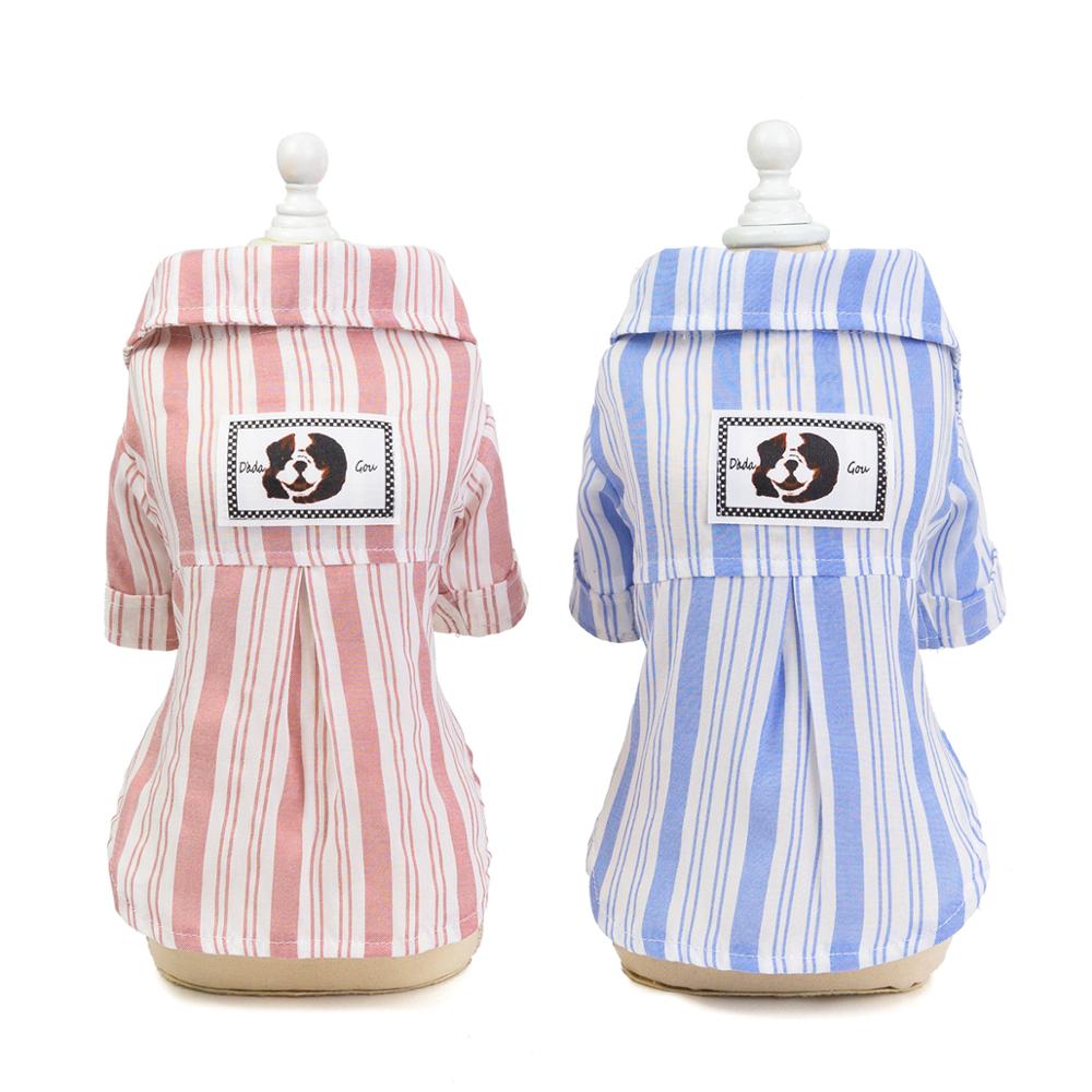 Dog Cat Shirt T-shirt Striped Pet Puppy Spring/Summer Apparel 2 Colours 5 Sizes