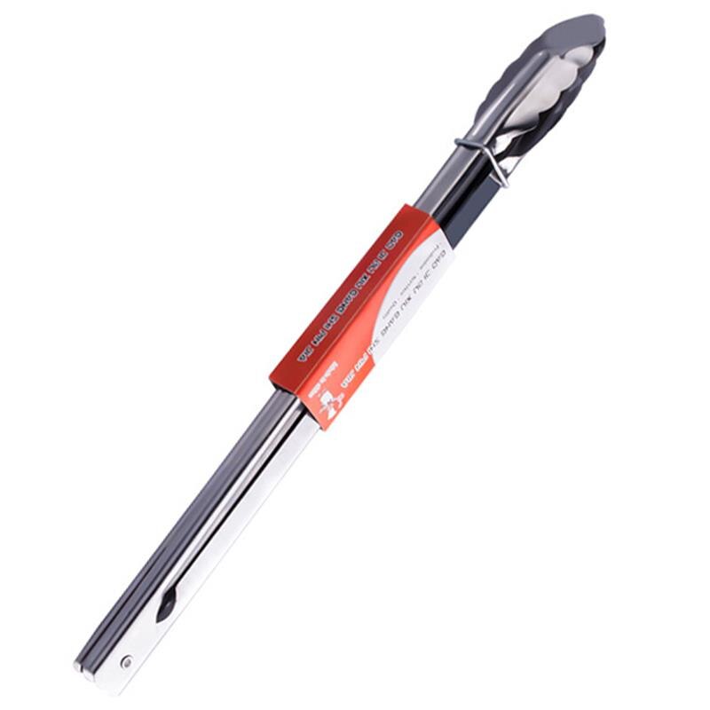 Stainless Steel Cooking Tongs Non-Stick Barbecue Tongs Bread Tongs Salad Serving Tong Anti Heat Bread Clip BBQ Tool: 34cm