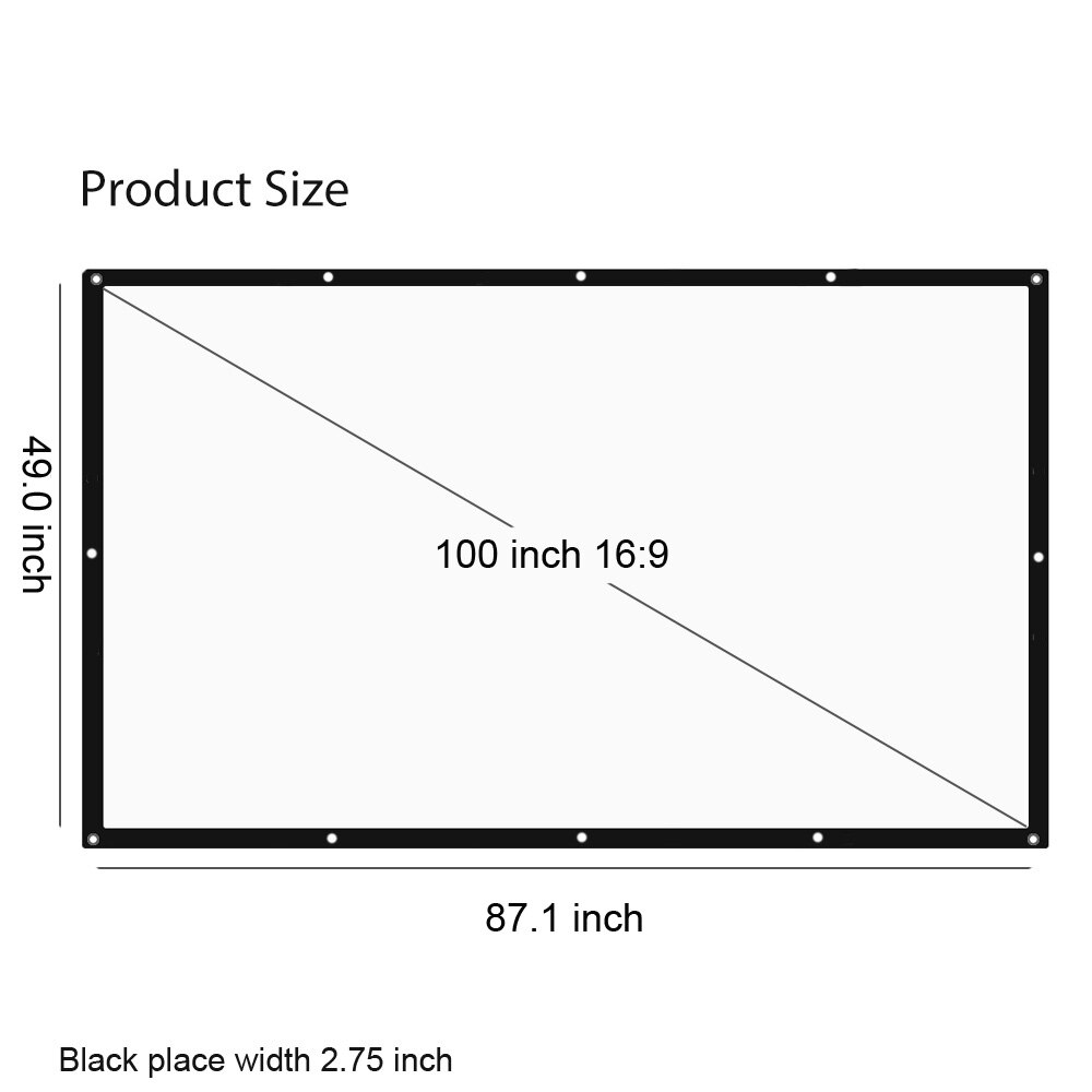 Flexible Projector Screen 100 Inch/150 Inch 16:9 Fabric for Projection Screen Portable Tabletop Projector Flexible Screen