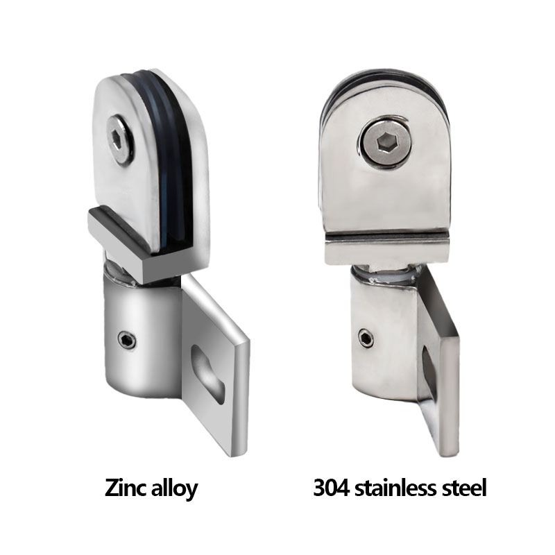 Clip/abrazadera/bisagra para puerta de vidrio de baño, eje de puerta giratorio, aleación de Zinc y acero inoxidable, sin óxido, accesorios de Ducha