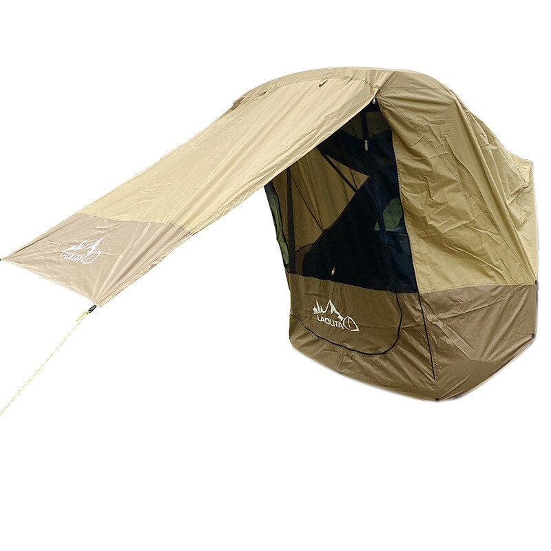Laduta bil bagagerumstelt solskærm regntæt bagklap skygge markise telt til bil selvkørende tur grill udendørs camping: Brun