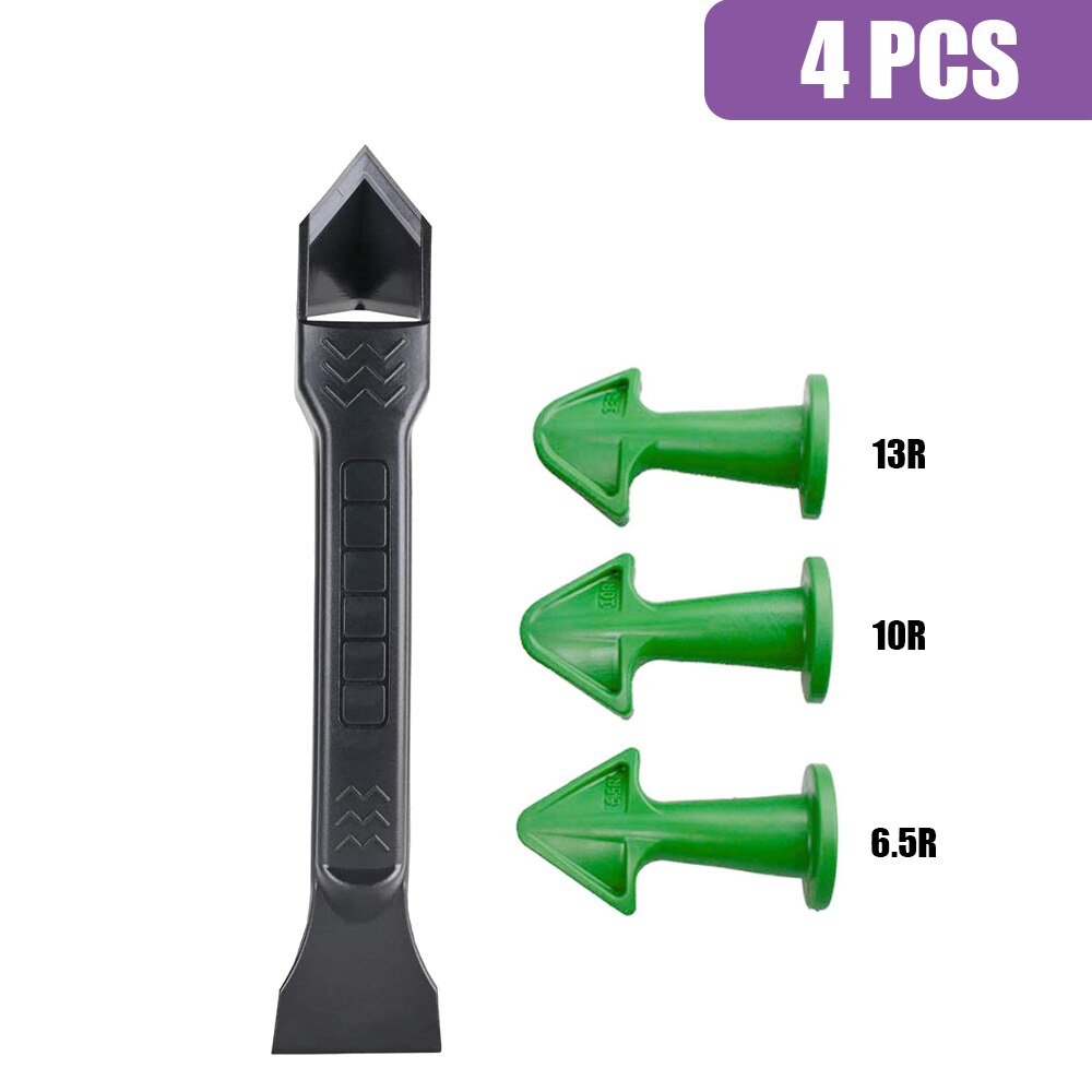 Kit de herramientas para calafateo de silicona 5 en 1 para eliminar calafateo, boquilla de sellado, espátula multifunción: 4pcs