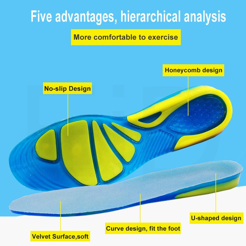 EiD Gel – semelles orthopédiques en Silicone pour chaussures de Sport, absorbe les chocs