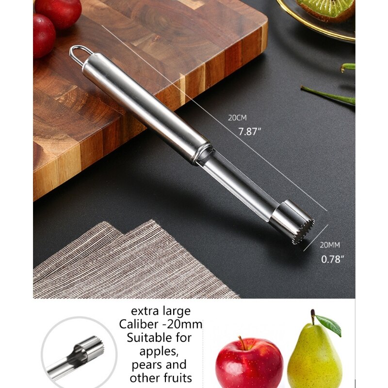 Poignée dénoyauteuse de Fruits Corer lame dentelée tranchante outil de suppression de noyau de poire Gadget D0LD