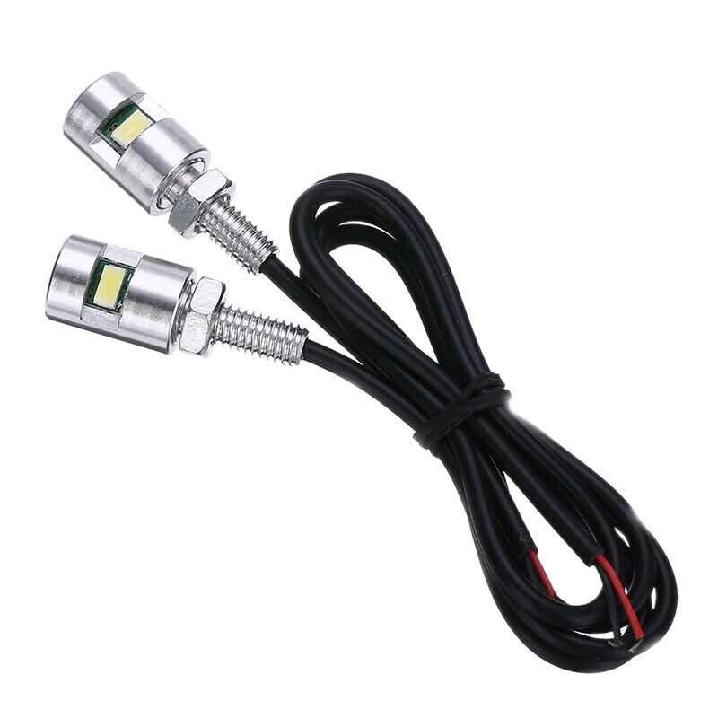 Lámpara Universal para matrícula de coche, tornillo cromado 5630, 12V, 2 uds.: Default Title