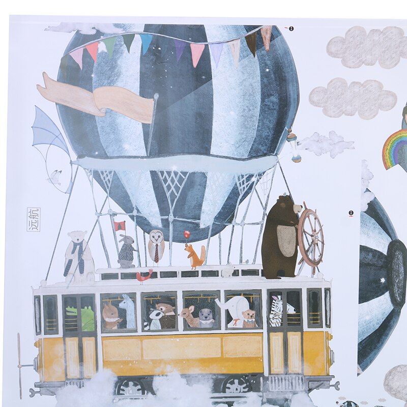 Kleuterschool Babykamer Muurstickers Milieuvriendelijke Diy Art Vinyl Muurschilderingen Cartoon Luchtballon Serie Muurstickers Kinderkamer