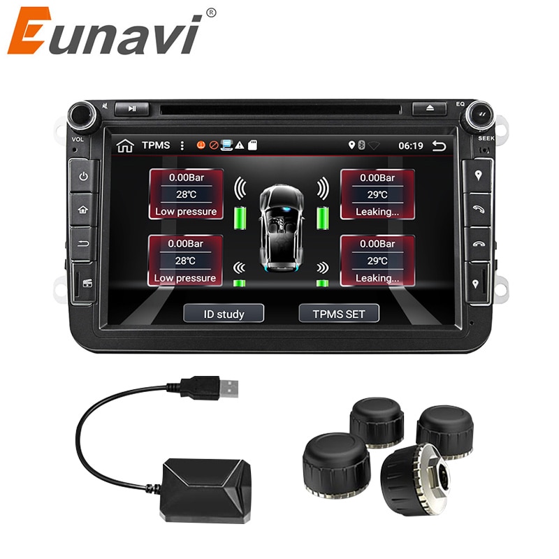 Eunavi Auto Tpms Universele Android Bandenspanningscontrolesysteem Voor Os Dvd-speler Usb Interface Interne Extra Voor Alle Auto 'S