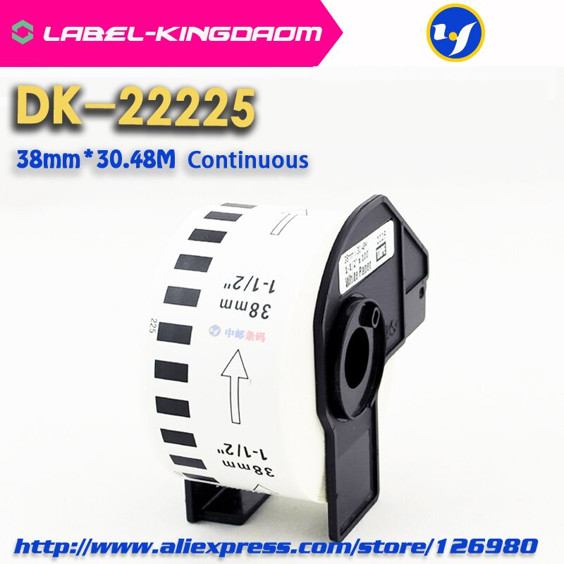 4 rouleaux compatibles DK-22225 étiquette 38mm * 30.48M continue Compatible Brother imprimante QL-570/700 tous viennent avec support en plastique