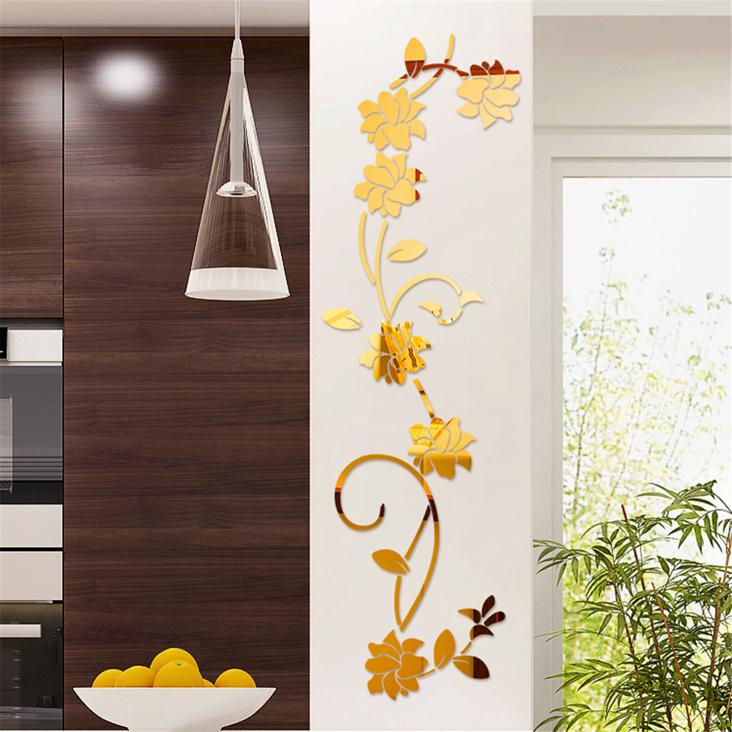 3D Flower Shape Acrylic Wall Sticker DIY Modern Stickers Decoration For Living Room Home