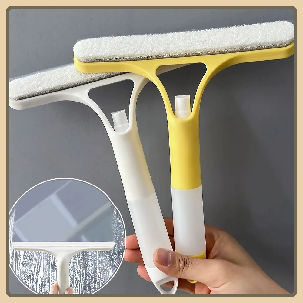 3-in-1 raamreinigingswisser Multifunctionele glazen spiegelwisser met spuitfles Microfiber scrub Huishoudelijke autoreiniger Gereedschap