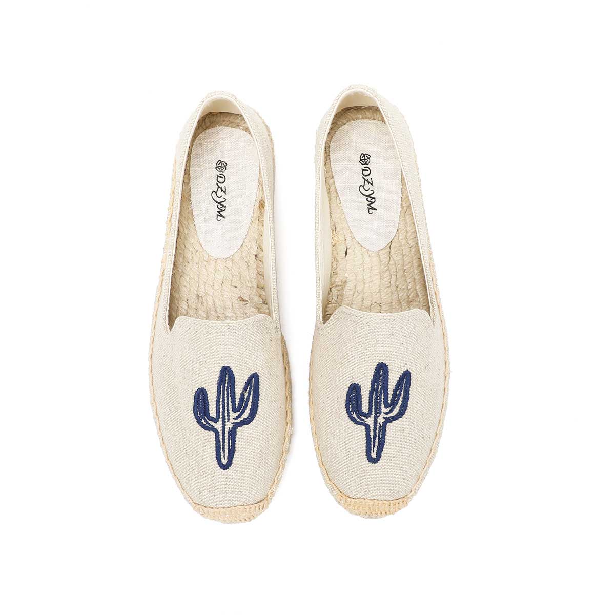 Scarpe basse ricamate semplici da donna estive punta tonda lino Slip On scarpe Casual da donna scarpe di stoffa espadrillas comode: 10