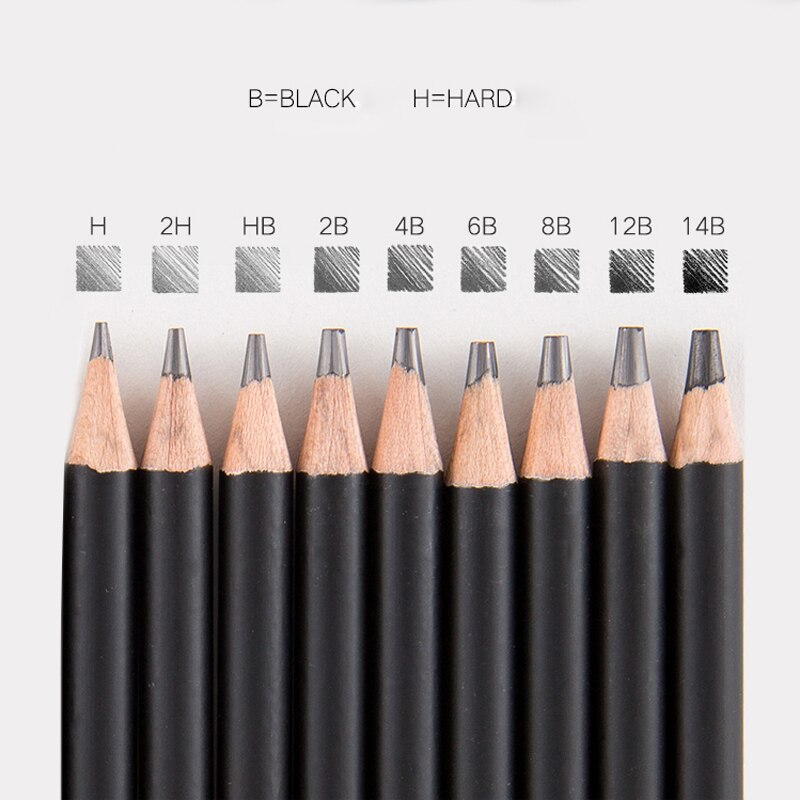 Sketch Pencil Set Sketching Charcoal Drawing Kit Wood Pencils Set For Painter School Students Art Supplies