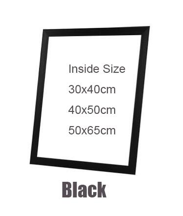 Out frame Diy Unfinished Wood stretcher diy oil painting diamond Mosaic Thick wood frame wall painting picture frame: black / inner size 50x50cm