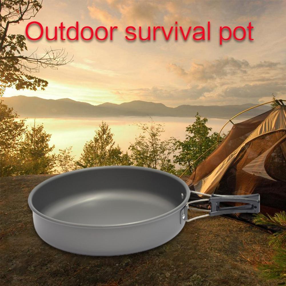 Outdoor Draagbare Pan Kleine Koekenpan Camping Picknick Koken Kookgerei Non-stick Pan Gebruiksvoorwerpen Camping Servies L0C4