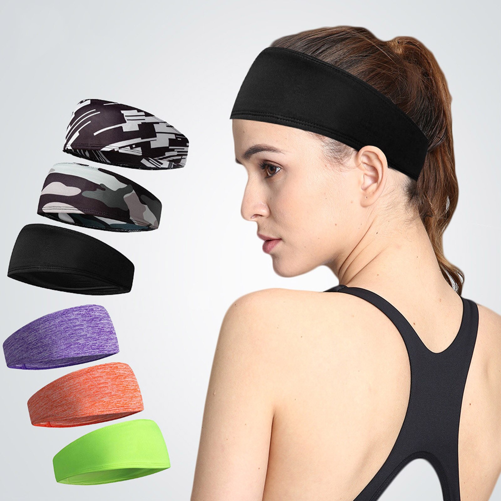 1PC elástica absorbente bandas para sudor Yoga Fitness diadema deportes bandas para el cabello de gimnasio-cabello de Brace